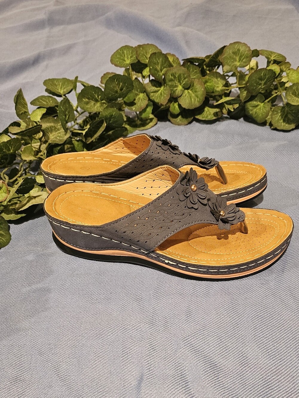 Slate Blue Thong Sandals